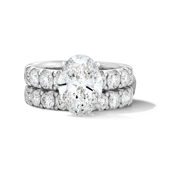 5-1/2 CT. T.w. Oval Certified Lab-Grown Diamond Bridal Set in 14K White Gold (F/Vs2)