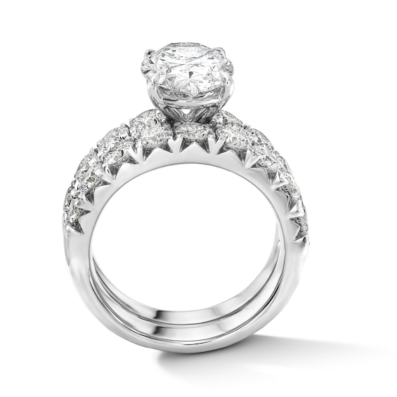 5-1/2 CT. T.w. Oval Certified Lab-Grown Diamond Bridal Set in 14K White Gold (F/Vs2)