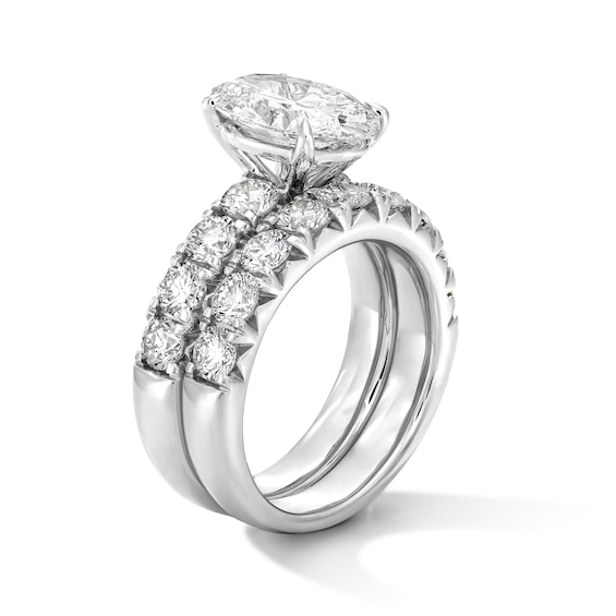 5-1/2 CT. T.w. Oval Certified Lab-Grown Diamond Bridal Set in 14K White Gold (F/Vs2)