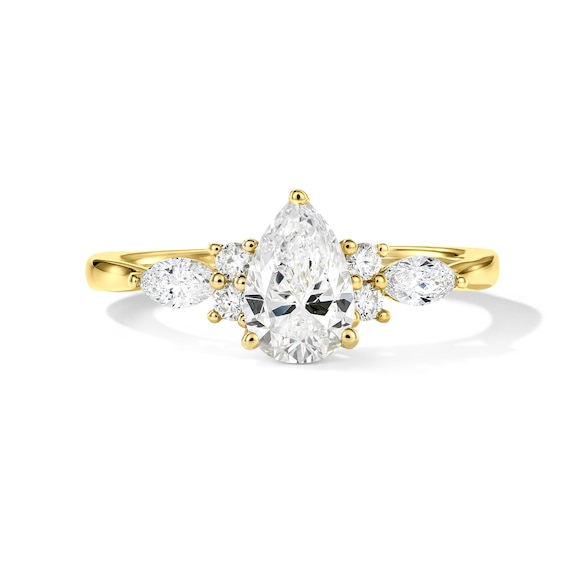 1 CT. T.w. Pear-Shaped Certified Lab-Grown Diamond Engagement Ring in 14K Gold (F/Vs2)