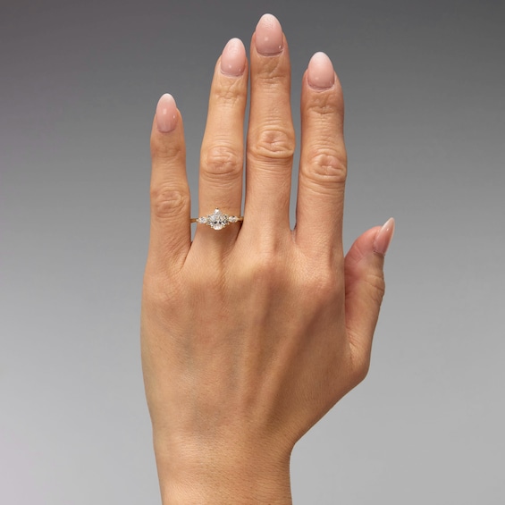 1 CT. T.w. Pear-Shaped Certified Lab-Grown Diamond Engagement Ring in 14K Gold (F/Vs2)