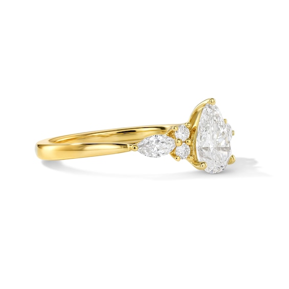 1 CT. T.w. Pear-Shaped Certified Lab-Grown Diamond Engagement Ring in 14K Gold (F/Vs2)
