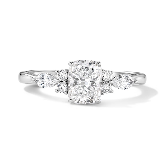 1 CT. T.w. Cushion-Cut Certified Lab-Grown Diamond Engagement Ring in 14K White Gold (F/Vs2)