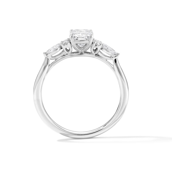 1 CT. T.w. Cushion-Cut Certified Lab-Grown Diamond Engagement Ring in 14K White Gold (F/Vs2)