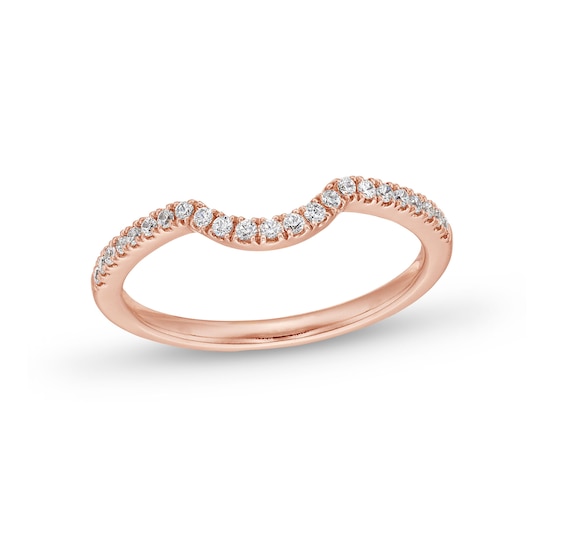 1/6 CT. T.w. Diamond Contour Band in 14K Rose Gold