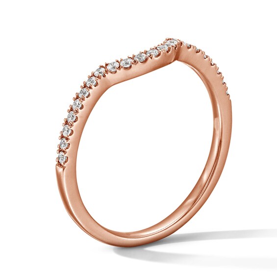 1/6 CT. T.w. Diamond Contour Band in 14K Rose Gold