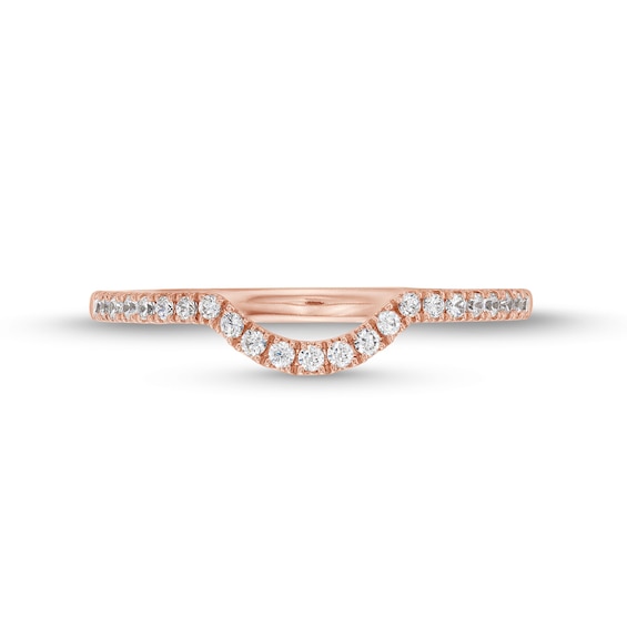 1/6 CT. T.w. Diamond Contour Band in 14K Rose Gold