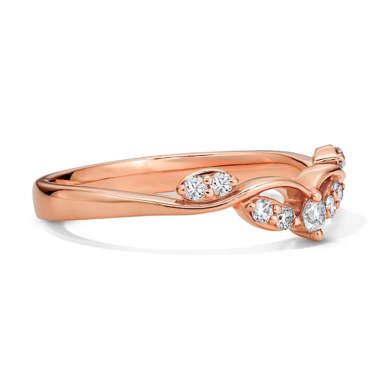 1/6 CT. T.w. Diamond Contour Swirl Band in 10K Rose Gold