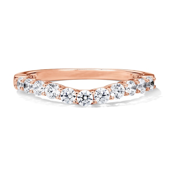 1/2 CT. T.w. Diamond Contour Band in 14K Rose Gold
