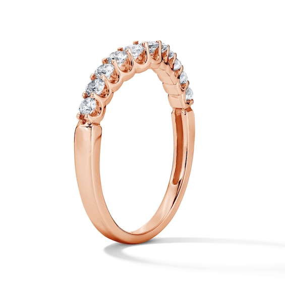 1/2 CT. T.w. Diamond Contour Band in 14K Rose Gold