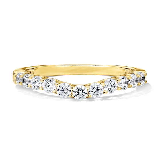 1/2 CT. T.w. Diamond Contour Band in 14K Yellow Gold