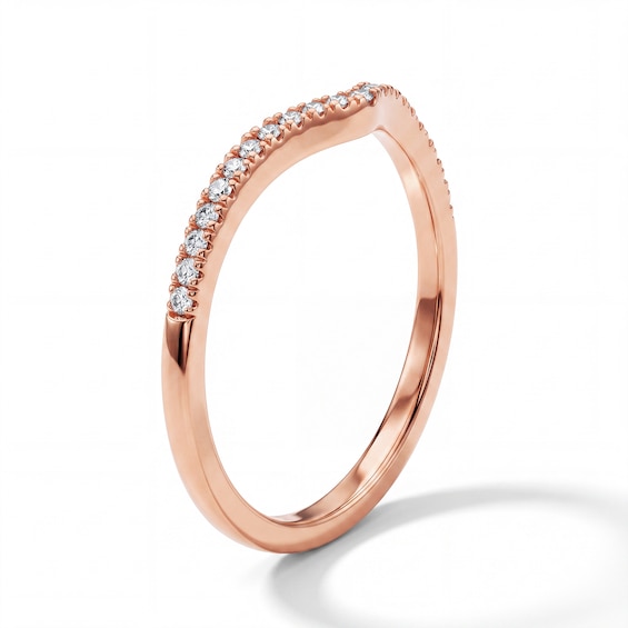 1/8 CT. T.w. Diamond Chevron Band in 14K Rose Gold