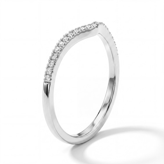 1/8 CT. T.w. Diamond Chevron Band in 14K White Gold