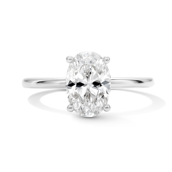 2-3/4 CT. T.w. Oval Certified Lab-Grown Diamond Solitaire Engagement Ring in 14K White Gold (F/Vs2)