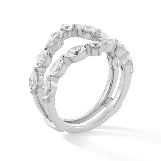 1-1/3 CT. T.w. Marquise-Cut and Round Lab-Grown Diamond Enhancer Ring in 14K White Gold (F/Vs2)