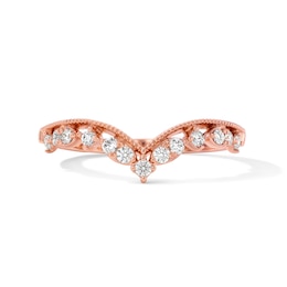 1/5 CT. T.W. Lab-Grown Diamond Chevron Contour Band in 14K Rose Gold (F/VS2)
