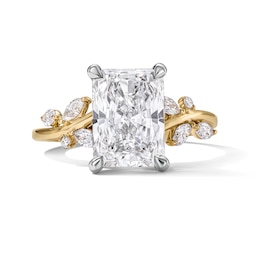 3-3/8 CT. T.W. Radiant-Cut Certified Lab-Grown Diamond Floral Engagement Ring in 14K Gold (F/VS2)