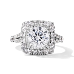 2-3/8 CT. T.W. Certified Lab-Grown Diamond Cushion Frame Engagement Ring in 14K White Gold (F/VS2)