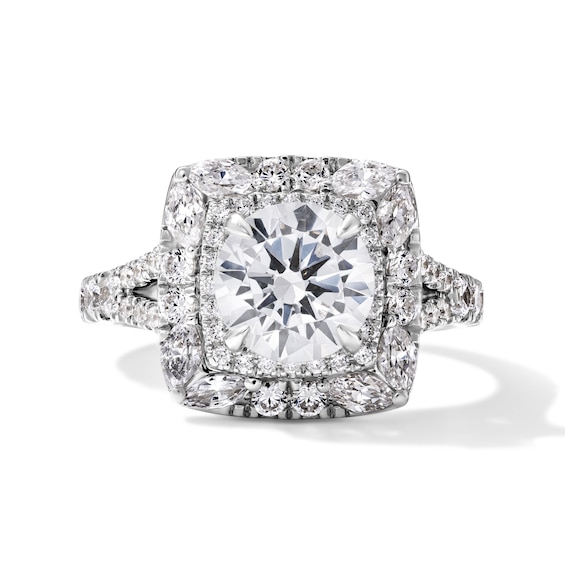 2-3/8 CT. T.w. Certified Lab-Grown Diamond Cushion Frame Engagement Ring in 14K White Gold (F/Vs2)