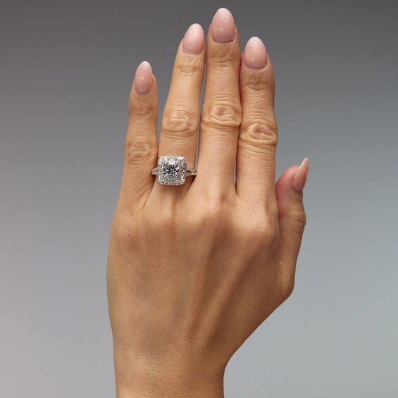 2-3/8 CT. T.w. Certified Lab-Grown Diamond Cushion Frame Engagement Ring in 14K White Gold (F/Vs2)