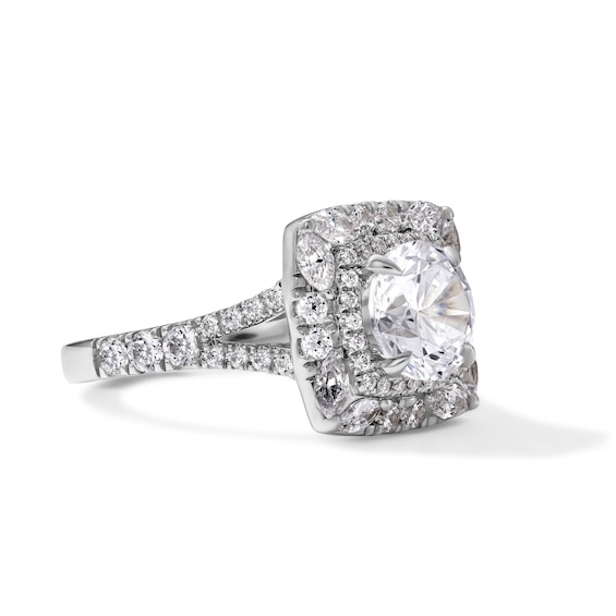 2-3/8 CT. T.w. Certified Lab-Grown Diamond Cushion Frame Engagement Ring in 14K White Gold (F/Vs2)