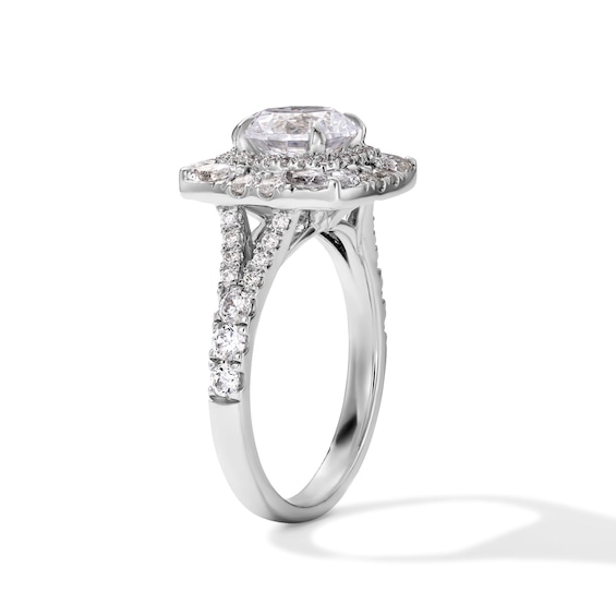2-3/8 CT. T.w. Certified Lab-Grown Diamond Cushion Frame Engagement Ring in 14K White Gold (F/Vs2)