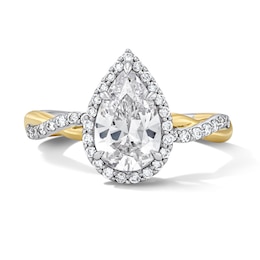 1-7/8 CT. T.W. Pear-Shaped Certified Lab-Grown Diamond Frame Engagement Ring 14K Two-Tone Gold (F/VS2)