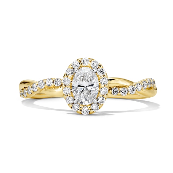 5/8 CT. T.w. Oval-Cut Certified Lab-Grown Diamond Frame Promise Ring in 10K Gold (F/Vs2)