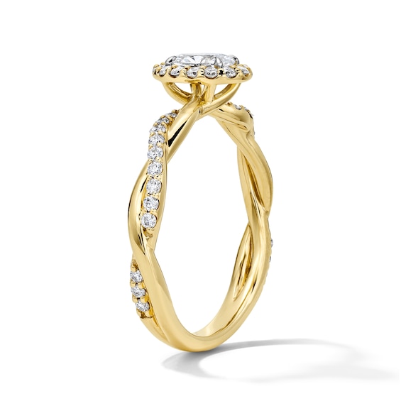 5/8 CT. T.w. Oval-Cut Certified Lab-Grown Diamond Frame Promise Ring in 10K Gold (F/Vs2)