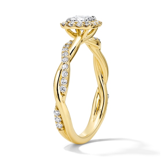 5/8 CT. T.w. Princess-Cut Certified Lab-Grown Diamond Frame Promise Ring in 10K Gold (F/Vs2)