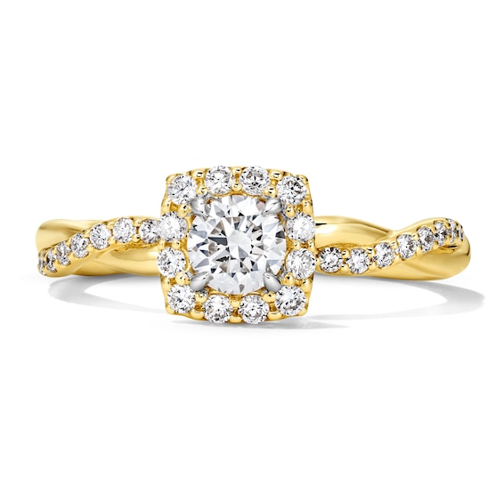 5/8 CT. T.w. Certified Lab-Grown Diamond Cushion Frame Promise Ring in 10K Gold (F/Vs2)