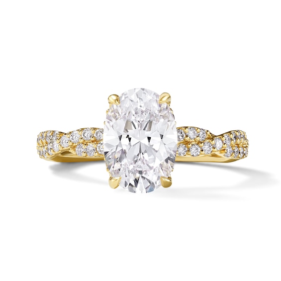 3 CT. T.w. Oval Certified Lab-Grown Diamond Engagement Ring in 14K Gold (F/Vs2)