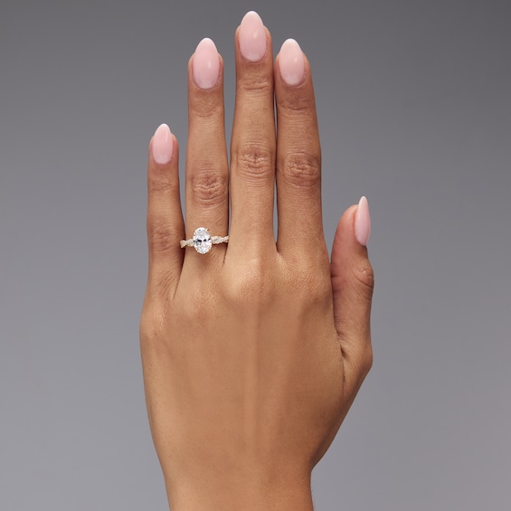 3 CT. T.w. Oval Certified Lab-Grown Diamond Engagement Ring in 14K Gold (F/Vs2)