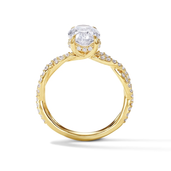 3 CT. T.w. Oval Certified Lab-Grown Diamond Engagement Ring in 14K Gold (F/Vs2)