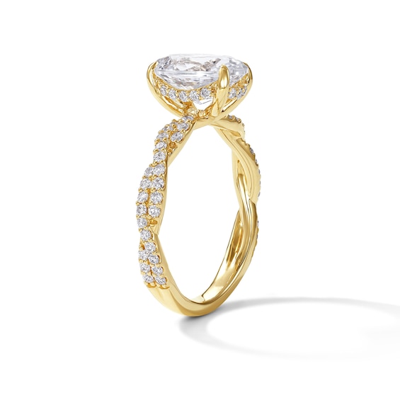 3 CT. T.w. Oval Certified Lab-Grown Diamond Engagement Ring in 14K Gold (F/Vs2)