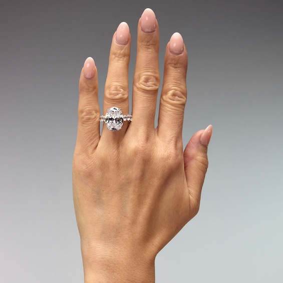 10-3/8 CT. T.w. Oval Certified Lab-Grown Diamond Engagement Ring in 14K White Gold (F/Vs2)