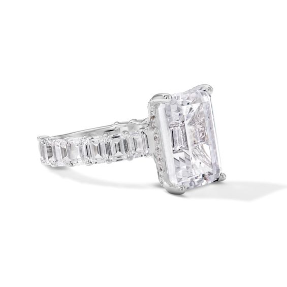 11-3/4 CT. T.w. Emerald-Cut Certified Lab-Grown Diamond Three-Stone Engagement Ring in 14K White Gold (F/Vs2)