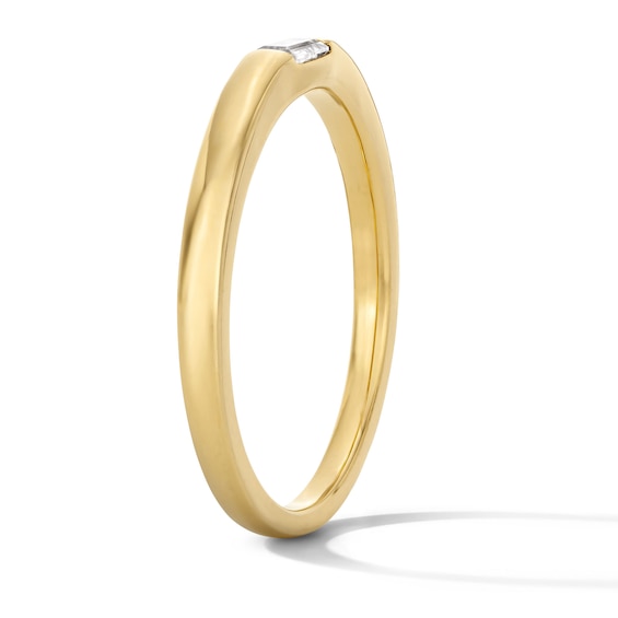 1/10 CT. T.w. Baguette-Cut Lab-Grown Diamond Solitaire Stackable Anniversary Band in 10K Gold (F/Vs2)
