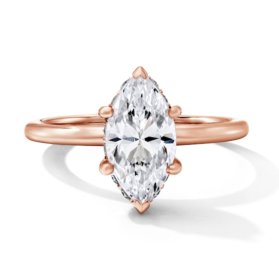 1-3/4 CT. T.w. Certified Marquise-Cut Lab-Grown Diamond Hidden Frame Solitaire Engagement Ring in 14K Rose Gold (F/Vs2)
