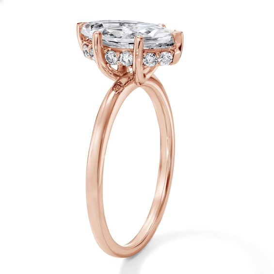 1-3/4 CT. T.w. Certified Marquise-Cut Lab-Grown Diamond Hidden Frame Solitaire Engagement Ring in 14K Rose Gold (F/Vs2)