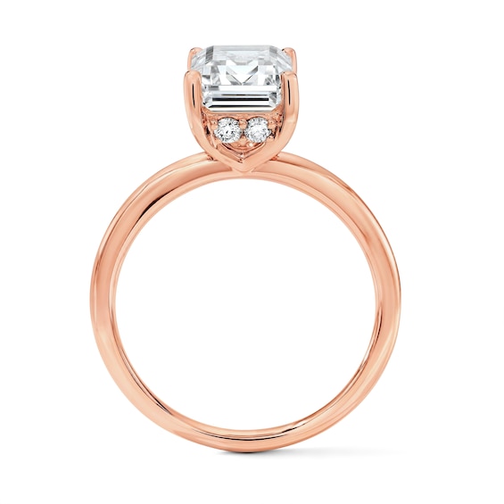 2-3/4 CT. T.w. Certified Emerald-Cut Lab-Grown Diamond Hidden Frame Solitaire Engagement Ring in 14K Rose Gold (F/Vs2)