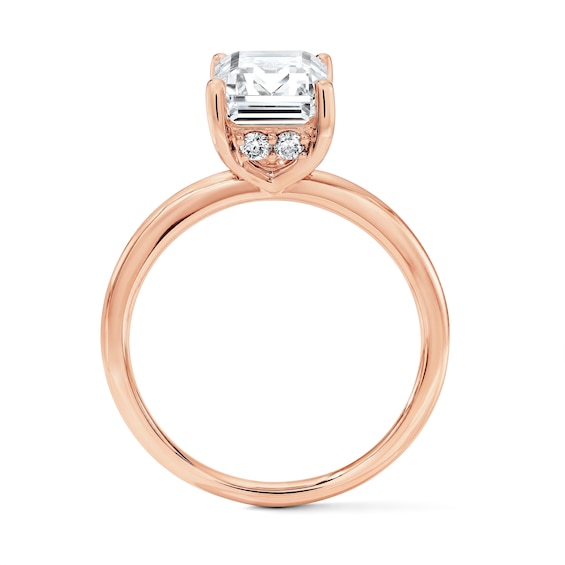 1-3/4 CT. T.w. Certified Emerald-Cut Lab-Grown Diamond Hidden Frame Solitaire Engagement Ring in 14K Rose Gold (F/Vs2)