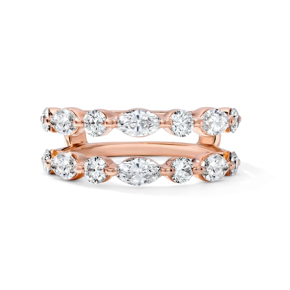 1-1/2 CT. T.w. Marquise-Cut and Round Lab-Grown Diamond Enhancer Ring in 14K Rose Gold (F/Vs2)