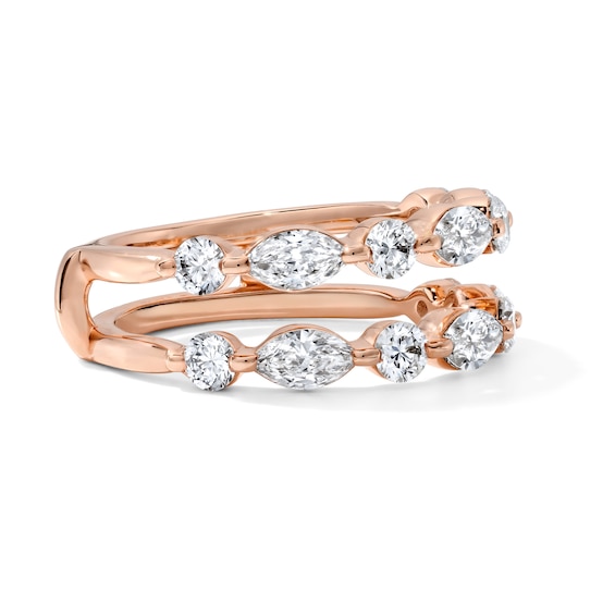 1-1/2 CT. T.w. Marquise-Cut and Round Lab-Grown Diamond Enhancer Ring in 14K Rose Gold (F/Vs2)