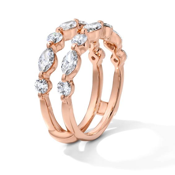 1-1/2 CT. T.w. Marquise-Cut and Round Lab-Grown Diamond Enhancer Ring in 14K Rose Gold (F/Vs2)