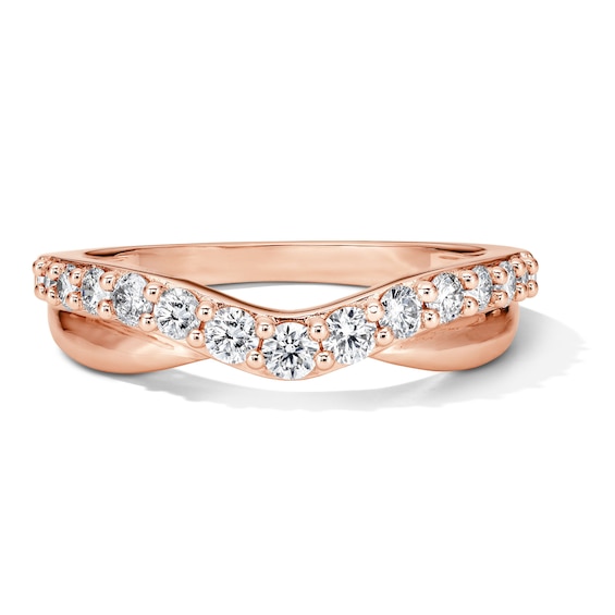 1/2 CT. T.w. Diamond Chevron Anniversary Band in 14K Rose Gold