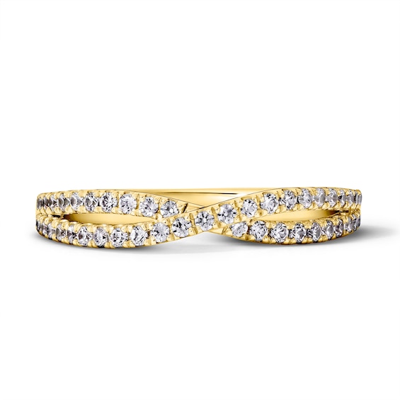 1/3 CT. T.w. Diamond Pavé Crossover Stackable Band in 10K Gold