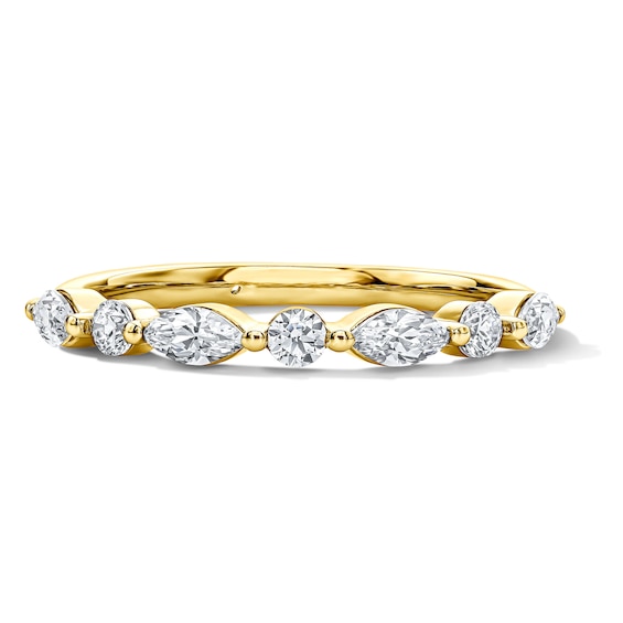 1/2 CT. T.w. Marquise-Cut Certified Diamond Band in 14K Gold (I/Si2)