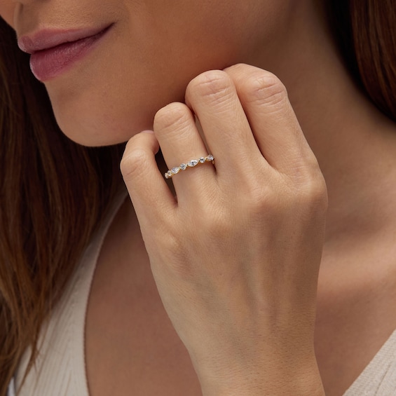 1/2 CT. T.w. Marquise-Cut Certified Diamond Band in 14K Gold (I/Si2)