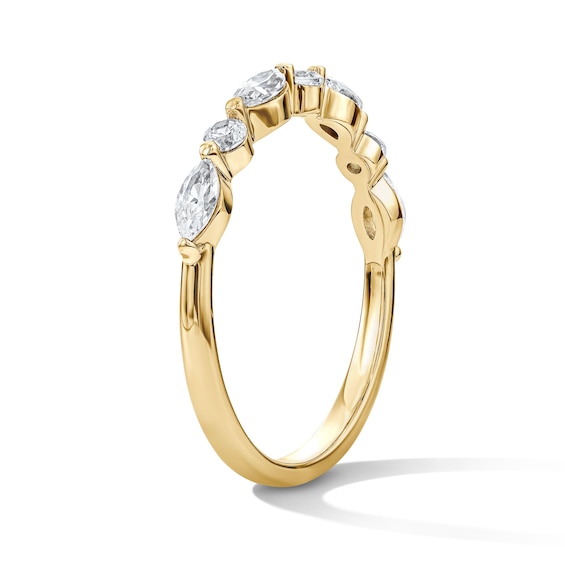 1/2 CT. T.w. Marquise-Cut Certified Diamond Band in 14K Gold (I/Si2)